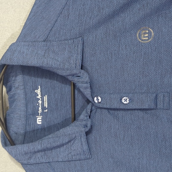 Travis Mathew Shirt Men's L Blue Polo Performance Stretch Golf - Picture 3 of 8